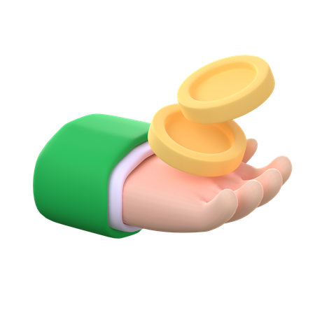 Holding Coins  3D Icon