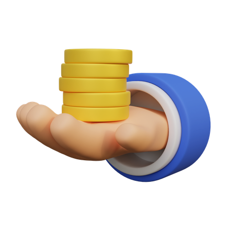 Holding Coins  3D Icon