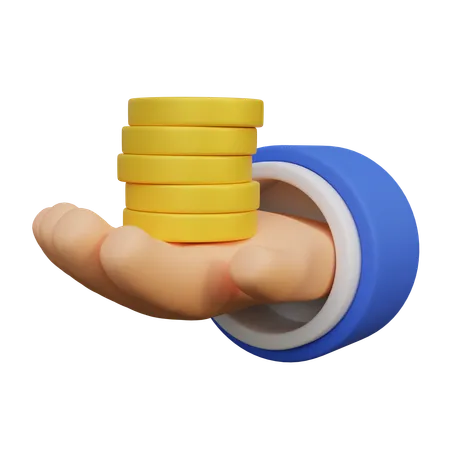 Holding Coins  3D Icon