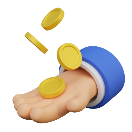 Holding Coins  3D Icon