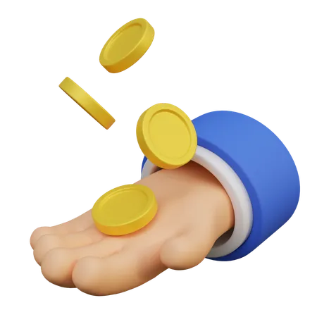 Holding Coins  3D Icon