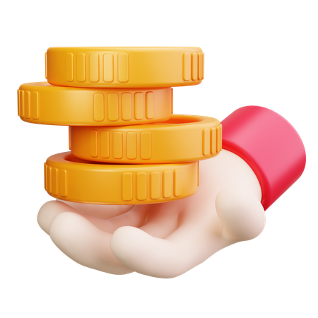 Holding Coins  3D Icon