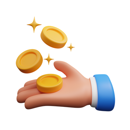 Holding Coins  3D Icon