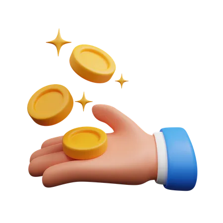 Holding Coins  3D Icon