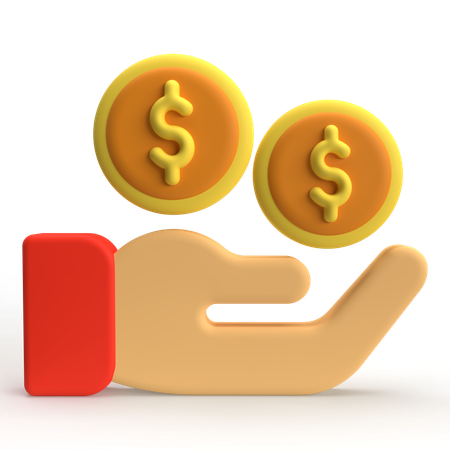 Holding Coins  3D Icon