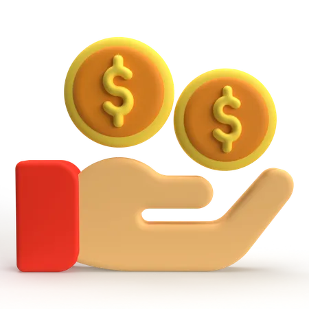 Holding Coins  3D Icon