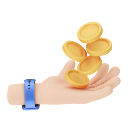 Holding Coins  3D Icon