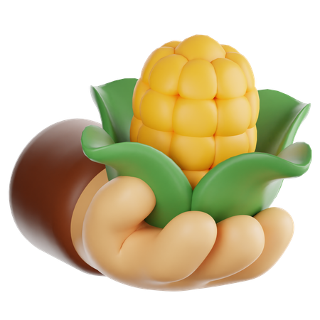Holding Corn  3D Icon