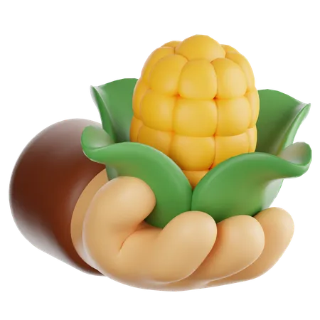 Holding Corn  3D Icon