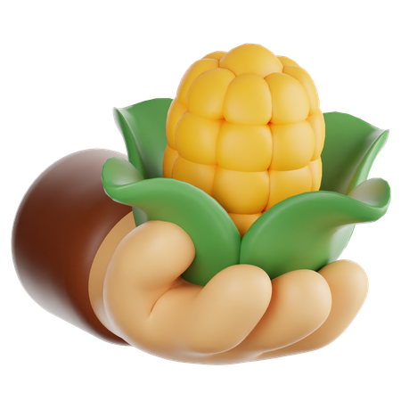 Holding Corn  3D Icon