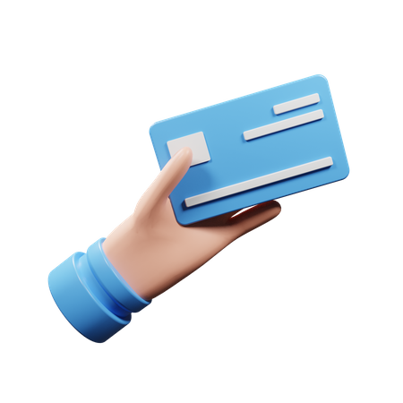 Holding Credit Card  3D Illustration