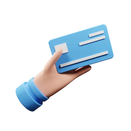 Businessmen Holding Credit Card With Blue Background 3D Illustration