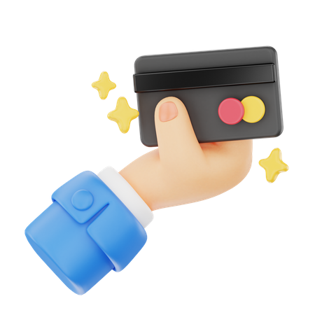 Holding Credit Card Hand Gesture  3D Icon