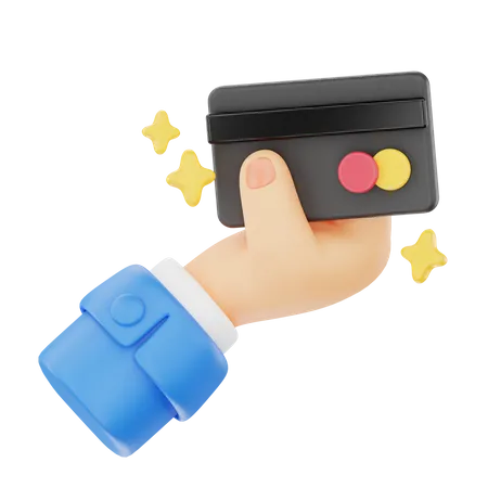 Holding Credit Card Hand Gesture  3D Icon