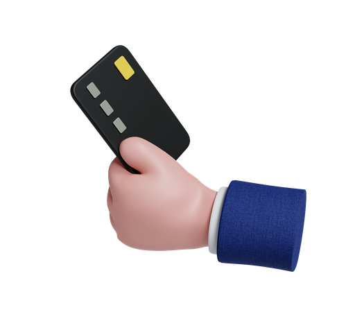Holding Debit Card  3D Icon