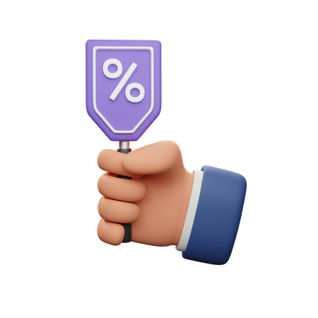 Holding Discount Board  3D Icon