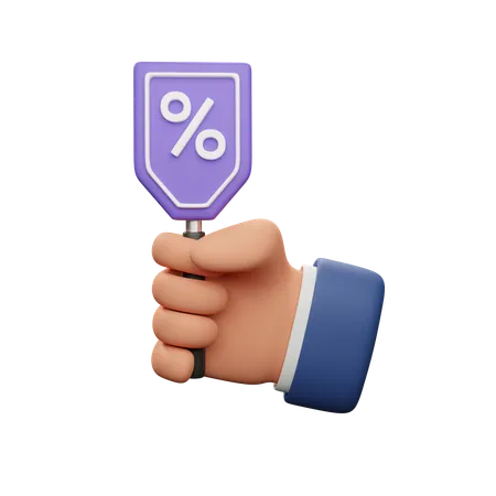 Hand Holding Discount Symbol Download This Item Now 3D Icon