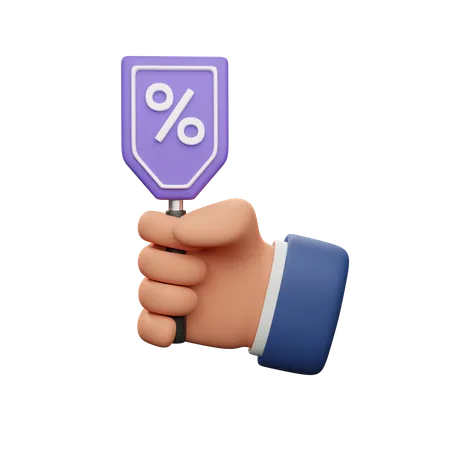 Holding Discount Board  3D Icon