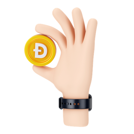 Holding Dogecoin  3D Icon