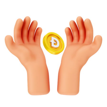 Holding Dogecoin  3D Icon