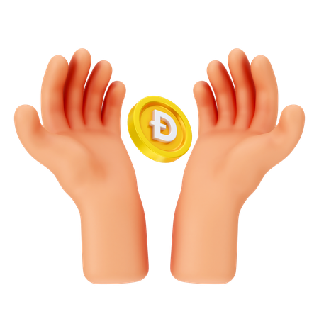 Holding Dogecoin  3D Icon