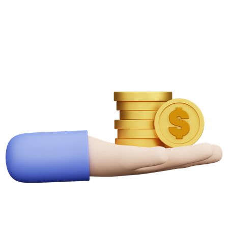 Segurando dólar  3D Illustration