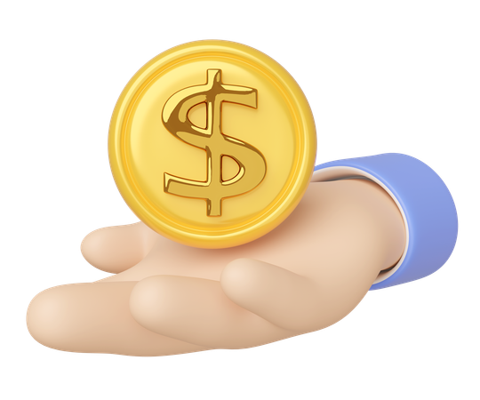 Dollar halten  3D Icon
