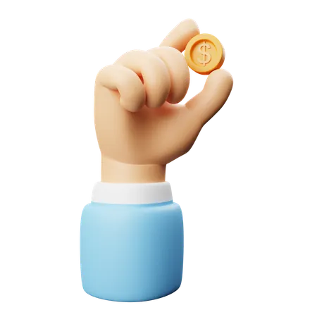 Holding Dollar  3D Icon