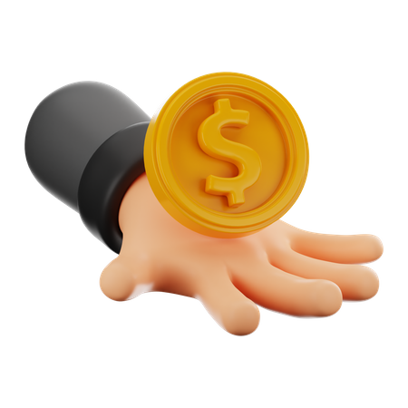 Holding Dollar Coin  3D Icon