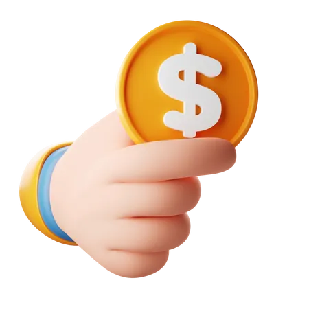 Holding Dollar Hand Gesture  3D Icon