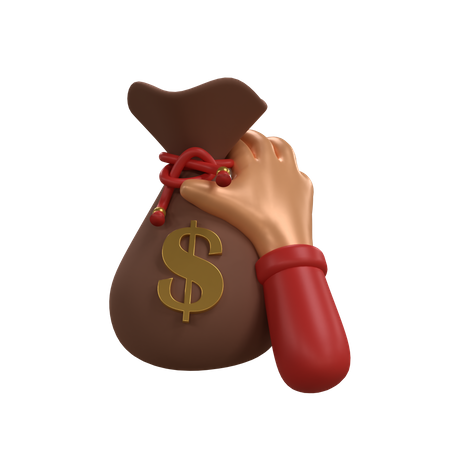 Holding Dollar Sack  3D Icon