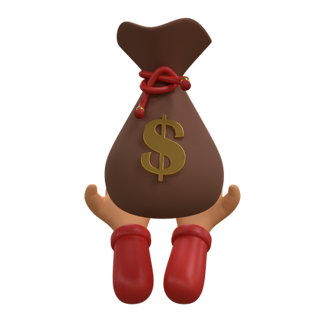 Holding Dollar Sack  3D Icon