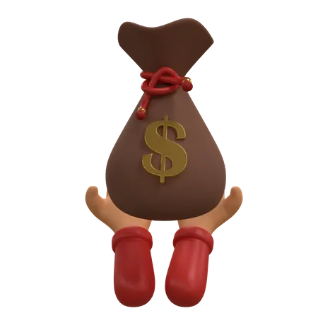 Holding Dollar Sack  3D Icon