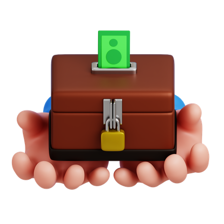 Holding Donation Box  3D Icon