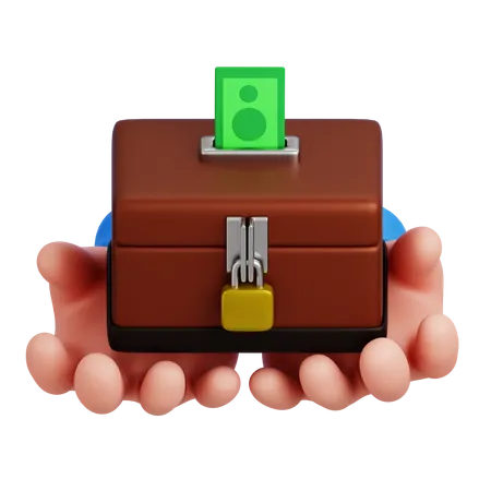 Holding Donation Box  3D Icon