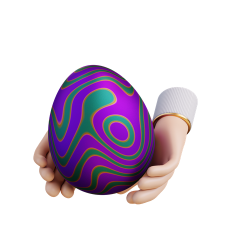 Holding Easter Egg  3D Icon