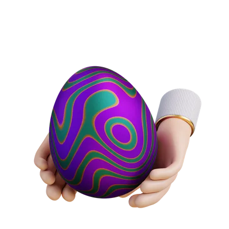 Holding Easter Egg  3D Icon