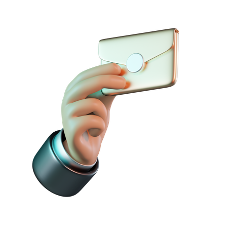 Holding Envelope  3D Icon