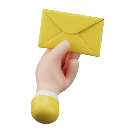 Holding envelope Hand Gesture  3D Icon
