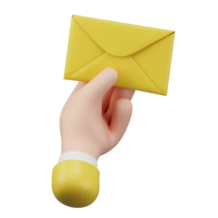Holding envelope Hand Gesture  3D Icon