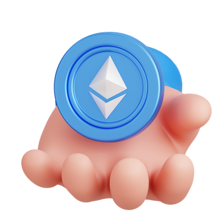 Holding Ethereum  3D Icon