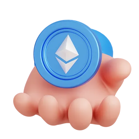Holding Ethereum  3D Icon