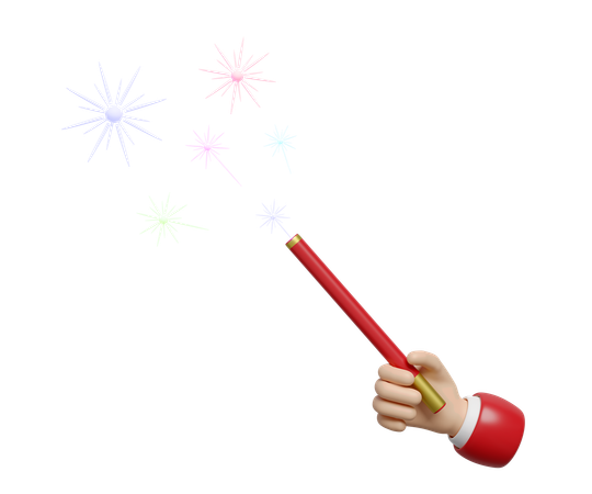 Holding Firework Sticks  3D Icon