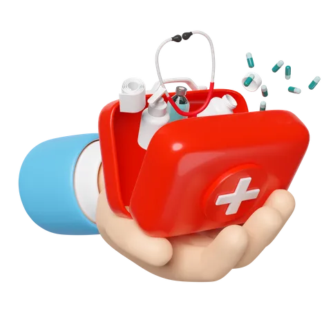 Holding First Aid Kit  3D Icon