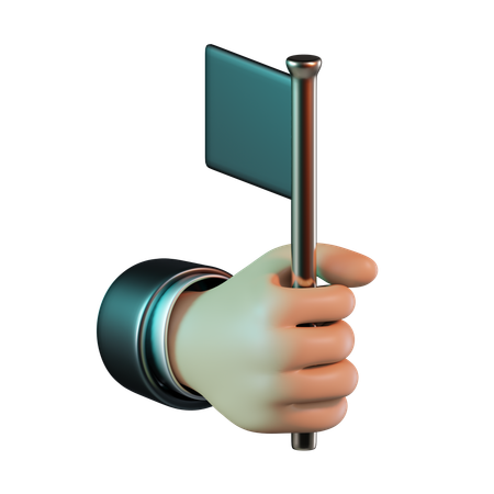 Holding Flag  3D Icon