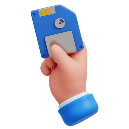 Holding Floppy Disk  3D Icon