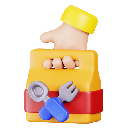 Holding Food Bag  3D Icon