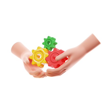 Holding Gear  3D Icon