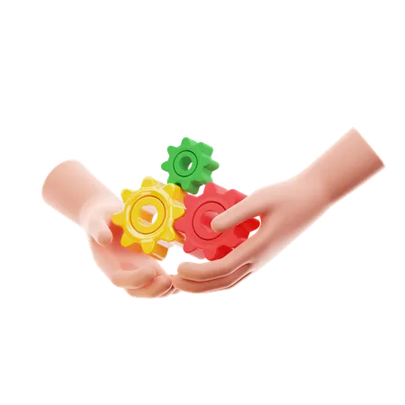 Holding Gear  3D Icon