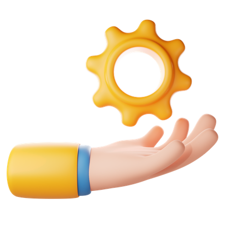 Holding Gear Hand Gesture  3D Icon